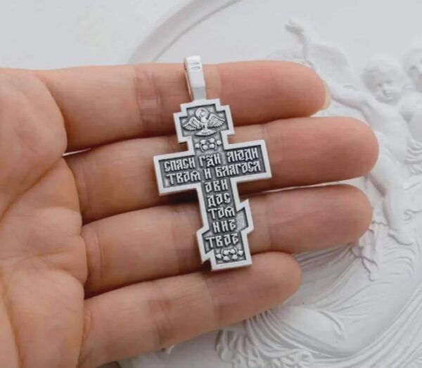 Eastern Orthodox protective body cross silver 925 faith jewellery authentic handmade baptism necklace - Image 2
