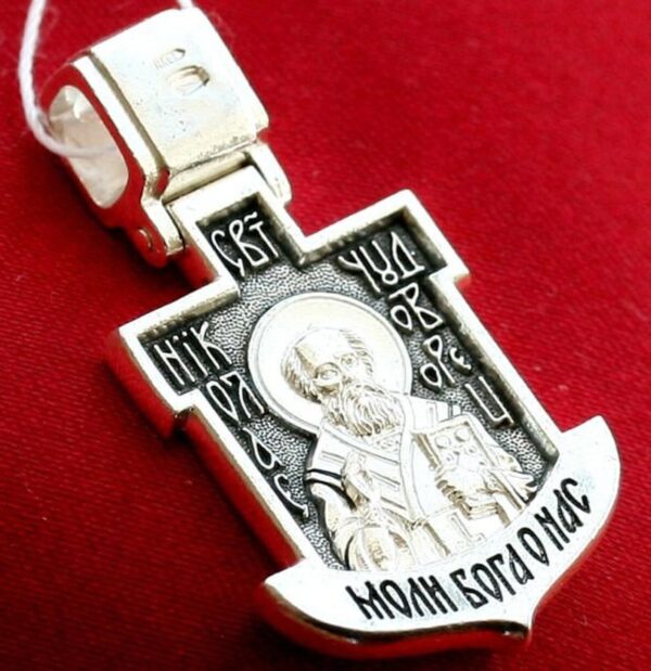 Sailor Anchor Protective Solid Body Cross Silver 925 Russian Greek Orthodox. St Nicholas Wonderworker Patron - Image 2