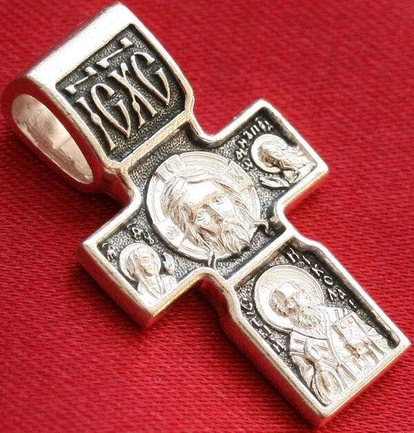 Archangel Michael Patron Sterling Silver 925 Greek Orthodox Prayer Cross. Save Protect - Image 2