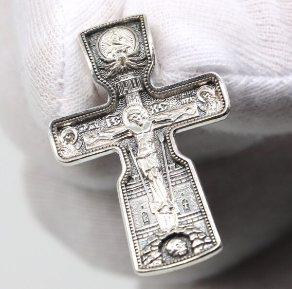 Saint Nicholas Wonderworker Christian Greek Body Cross Pendant Orthodox Necklace Jewelry Silver 925. - Image 2