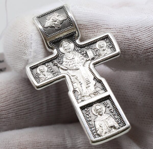 Big Orthodox Greek Saint Nicholas Wonderworker Christin Body Cross For Men / Russian Orthodox Jewelry Silver 925 Authentic Religious Jewelry - Image 2