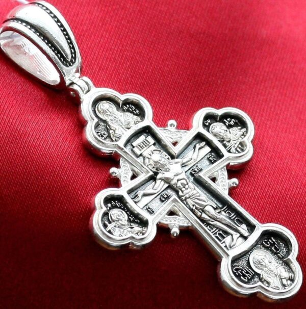 Archangel Michael Icon Russian Orthodox Christian Prayer Body Cross Silver 925. Made in Russia Elizaveta Inc - Image 3