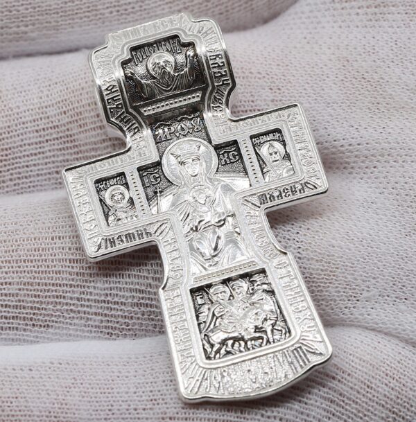 Orthodox Crucifix Silver 925 cross / Men Orthodox Body Cross / Apostles Peter And Paul / Greek Christian Protective Crucifix Silver 925 - Image 4
