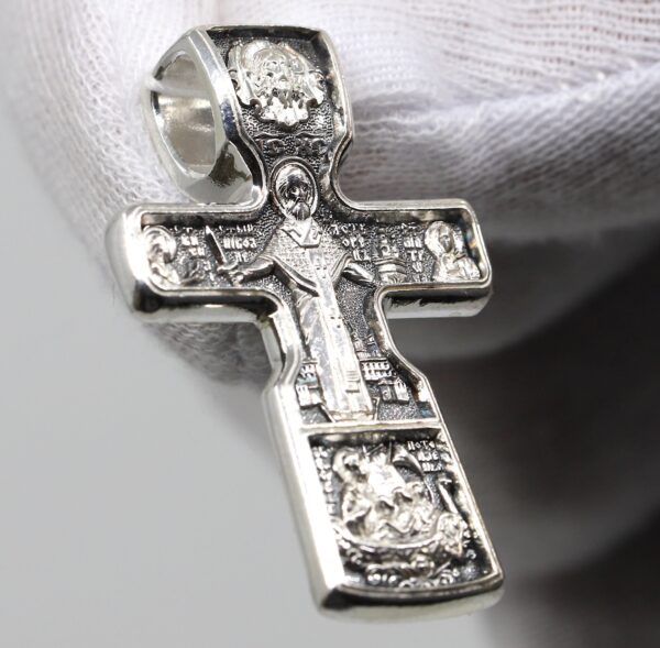 Saint Nicholas Wonderworker Christian Greek Body Cross Pendant Orthodox Necklace Jewelry Silver 925. - Image 3