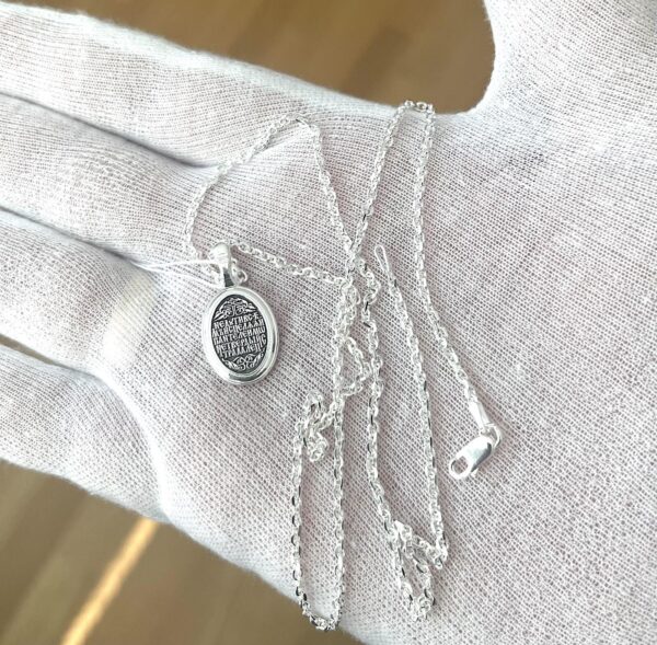 Orthodox Christian Small Body Pendant Necklace St Panteleimon Handmade Religious Jewelry For Women & Kind Set Anchor Chain Silver 925 - Image 3