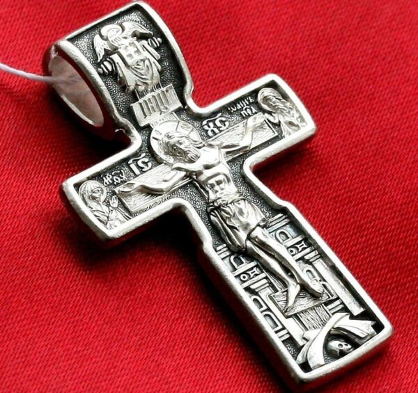 Saint Nicholas Wonderworker Christin Body Cross. Orthodox Jewelry Silver 925. Made in Russia - Image 3