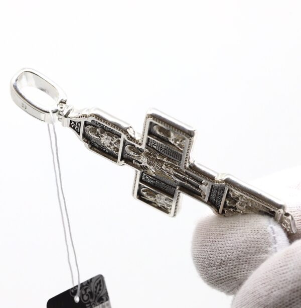 Pectoral Archangel Michael Russian Greek Orthodox Body Men Crucifix Silver 925. Authentic Factory Work ! Priest Cross - Image 4