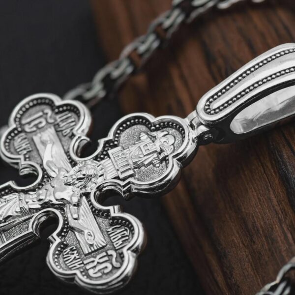 Eastern Orthodox Men Baptism Body Cross Silver 925 Authentic Christian Jewelry Saint George Warrior Archangel Michael Gabriel. Faith Jewelry - Image 5