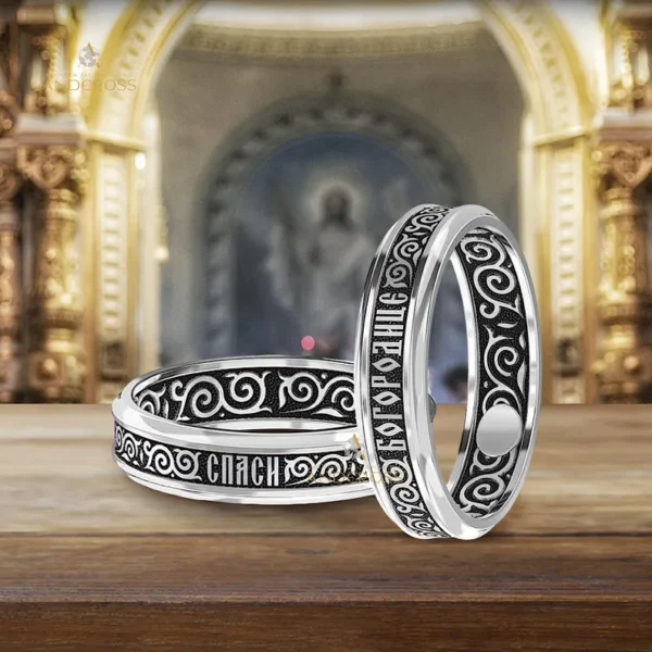 Orthodox 925 Silver Ring — Mother of God Prayer, New & Authentic