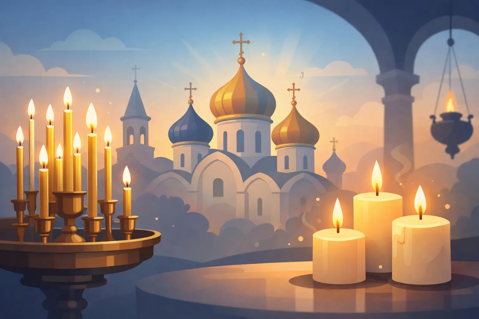 Orthodox Church Candles for Prayer and Worship